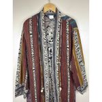 Vintage Carole Little Bohemian Long Kimono Ethnic Tribal Patchwork Size 14 Brown Photo 1
