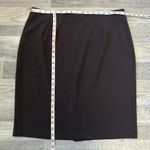 Eileen Fisher  brown knit stretch knee length skirt back slit Size XL S6 Photo 0