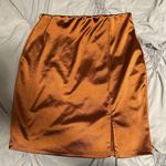 Windsor  Copper Satin Pencil Skirt Photo 0