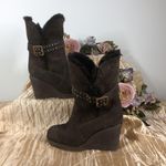 EMU Australia EMU Heighton Wedge Suede Boots Women 8 Brown Studded Dark Academia Size 6 Photo 9