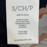 CAbi Womens S Blouse #5030 Sleeveless Navy Blue w/ Orange White Floral Layered Photo 3