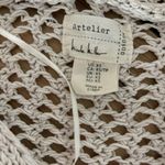 Nicole Miller Artelier Beige Crochet Open Cardigan Hoodie XS Photo 5