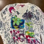 Vintage IDI by Matthew Art to Wear Top Women's Size Large Rayon Embellished Bead White Photo 9