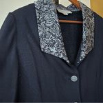 St. John  Evening Knit Jacket Embellished Rhinestones Pointed Collar Blue Size 12 Photo 4