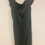 La Femme NWT Surplice Off the Shoulder Column Gown in Emerald Size 12 Photo 4