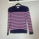J.Crew Teddie Navy Blue Pink Striped Sweater Cotton NWT Size XXS Crewneck Photo 3