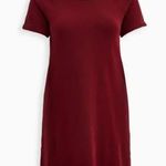 Torrid Plus Size Maroon Cozy Mini Fleece Cold Shoulder Dress Photo 0
