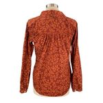 Columbia Burnt Orange Floral Organic Cotton Button Down Shirt Photo 7