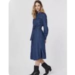 VTG Codewater Creek Woman's Blue Lena Denim Shirt Dress With Belt Photo 4
