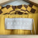 Keepsake  the Label AUDREY BLAZER Womans XS Checkered Floral Yellow Brown New Photo 4