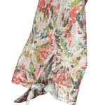 Allison Daley Petite Large Top Button-Up Hi-Low Hem Tie Front Abstract V-Neck Photo 3