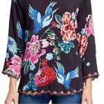 Johnny Was  Women's Zahara Floral Printed embroidered Button-Front Top NWT Photo 4