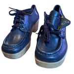 NEW Chandlers Vintage 70s Navy Blue Platform Chunky Heel Oxford Lace Up Size 5.5 Photo 3