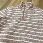 Thread and Supply Quarter Zip stripe sweater pink white sz small Photo 5