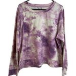 Wildfox Tie Dye Star Pullover Sweatshirt Extra Large Women Purple White Lounge Photo 0