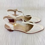 Salvatore Ferragamo Vintage  Slingback T Strap Sandals Sz 9AAA White NEEDS REPAIR Photo 9