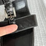 Paul Green  Heels 6.5 9 US Black Leather Open Toe Slip On Sandals Buckle Handmade Photo 8