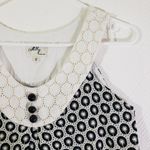 Milly  OF NEW YORK Size 2 Black White Embroidered Sleeveless Shift Dress Photo 6