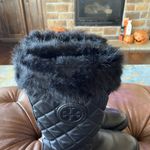 Tory Burch  Joey Leather Rabbit Fur Lined Boots Photo 2