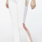 Frame Le High Skinny Jeans White Colorblock Side Stripe Raw Hem Size 26 EUC!! Photo 0