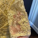 Women’s Yellow Lace Full Length Dress Mother of the Bride Small Train Size L Yellow Size L Photo 7