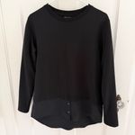 Athleta  Gallery 2.0 Tunic Layered Look Crewneck Knit Top Black Size Small S Photo 3