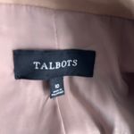 Talbots Skirt Suit Set Size 10 Blazer Jacket & Skirt Career Tan Cotton Blend Photo 3