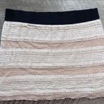 Free People Ivory &Tan Lace Mini Skirt with Lurex Gold Accent Fully Lined size M Photo 6