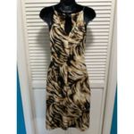 No Appt Necessary Tiger Print Bodycon‎ Dress Neck Strap Size XS Black Photo 5