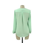 J.Crew Long-sleeve Drapey Scalloped Top Green Size XXS Photo 4