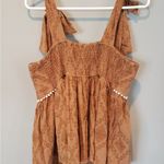 THML  Anthropologie Textured Brown Sleeveless Top Size Md Photo 1