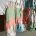 Vintage Koret Francisca Pastel Patchwork Embroidered Jacket – Floral Cottagecore White Size M Photo 2