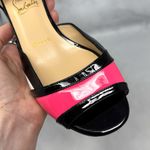 Christian Louboutin NEW Mondiri 30 Patent Leather Block Heel Sandals Retro 35 Photo 3