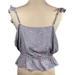 Blue Life  Kaitlyn Top Magenta Mini Floral Sleeveless Grey Pink Size L Large Photo 2