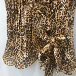 Sunny Leigh  Women's Cheetah Print Ruffle Sleeveless Sheer Blouse Shirt Top Sz S Photo 1