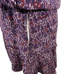 Ba&sh Georgia Dress Size 1 Small Purple Ikat Print Viscose Boho Ruffle Hem Photo 8
