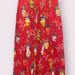 Vintage Geiger Tyrol 90s Red Floral Pleated Circle Skirt Photo 1