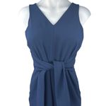 Ann Taylor  LOFT Navy Blue Sleeveless Tie Waist V-Neck Cropped Jumpsuit Size 0 Photo 2
