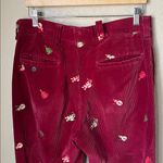 Vintage red corduroy Christmas embroidered pants Size M Photo 7