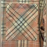 Pink Lily  Button Down Flannel Shirt Front Pocket Pink Flannel Size Small Photo 4