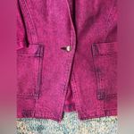 Vintage A Calico Creation hand painted garden pink denim blazer, size medium Photo 1