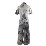 One Above Another Women's Gray Paint Splash Button Denim Overalls Jumpsuit Sz S Photo 2