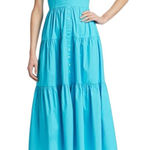 STAUD  - Elio Puff-Sleeve Prairie Midi Full Skirt Dress Sz 4 Photo 0