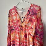 Never Fully Dressed Geometric MIDI Pink and Orange DRESS Size 4 Photo 5