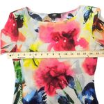 ABS Allen Schwartz ABS Mini Dress Floral Bodycon Colorful Stretch Boat Neck 3/4 Sleeve Womens XS Photo 12