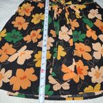 Who What Wear Black Orange Peach Gold Yellow Floral Elastic Waist Skirt Size XS Photo 8