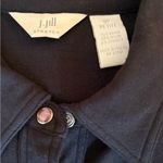 J Jill Stretch Ponte Knit Black Long Line Cardigan Jacket Snap Button Womens 8P Photo 6