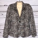 Forever 21 NWT Size L Animal Print One Button Notch Collar Blazer Jacket Photo 0