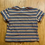 Guess  Y2k Blue Orange Striped Cropped Tee Shirt Youth XLarge Womens Small/Medium Photo 8