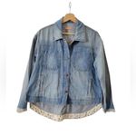 Pilcro  Slouchy Trucker Denim Jacket Boho Grunge Oversized Size Small Photo 1